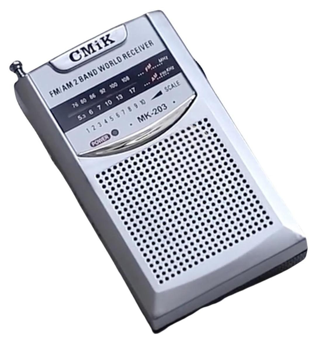 Lustrens Draagbare transistorradio met FM, zilver