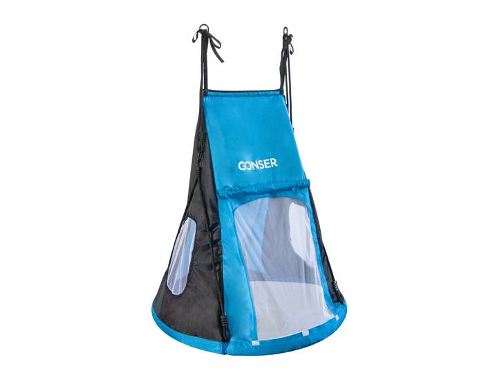 Zelt für Nestschaukel 100 cm blau/schwarz