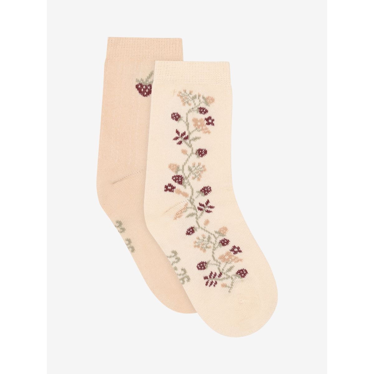 Minymo Socks w. Lettuce Edge (2-pack) birch (1150) 23\26 6528-1150-23\26