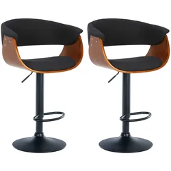 CLP 2er Set Barhocker Vestal Stoff   Farbe: walnuss/schwarz, Material: Stoff
