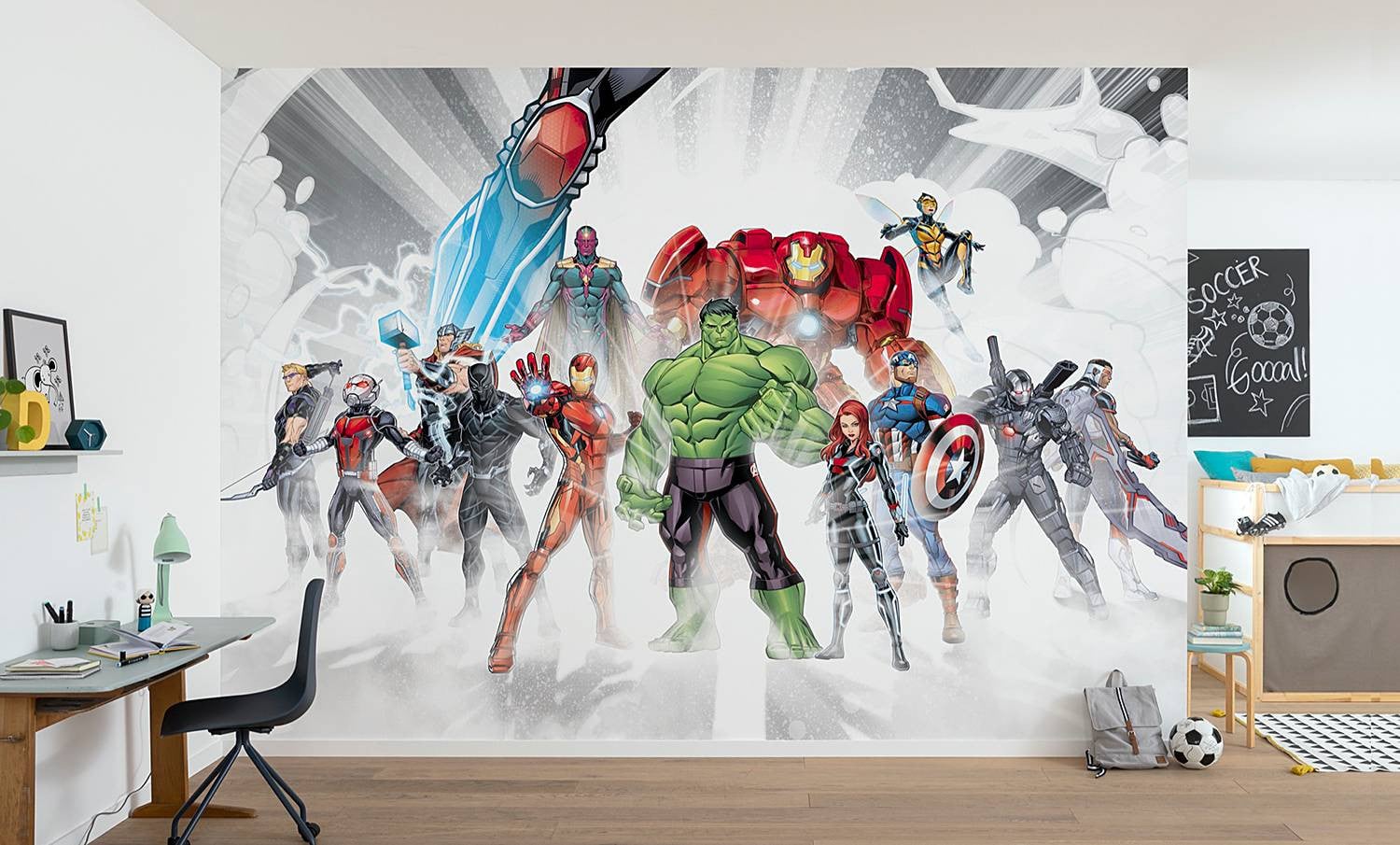 home24 Fotobehang Avengers Unite meerdere kleuren B: 368 cm, H: 254 cm
