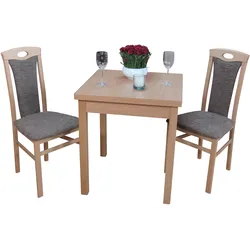 möbel direkt online Essgruppe 3-teilig - "Dinner for Two" Kassel I buche natur-nuss dunkel