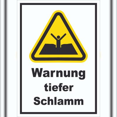 HB-Druck Schild Warnung tiefer Schlamm A3 (297x420mm)