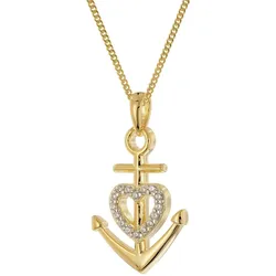 trendor 28440 Damen-Kette Glaube-Liebe-Hoffnung 925 Silber Vergoldet, 45 cm