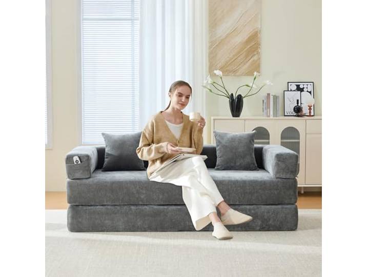Ropilly Modulares Sofa Chenille Block Couch Waschbares Lounge Bodensofa für Wohnzimmer und Spielbereich