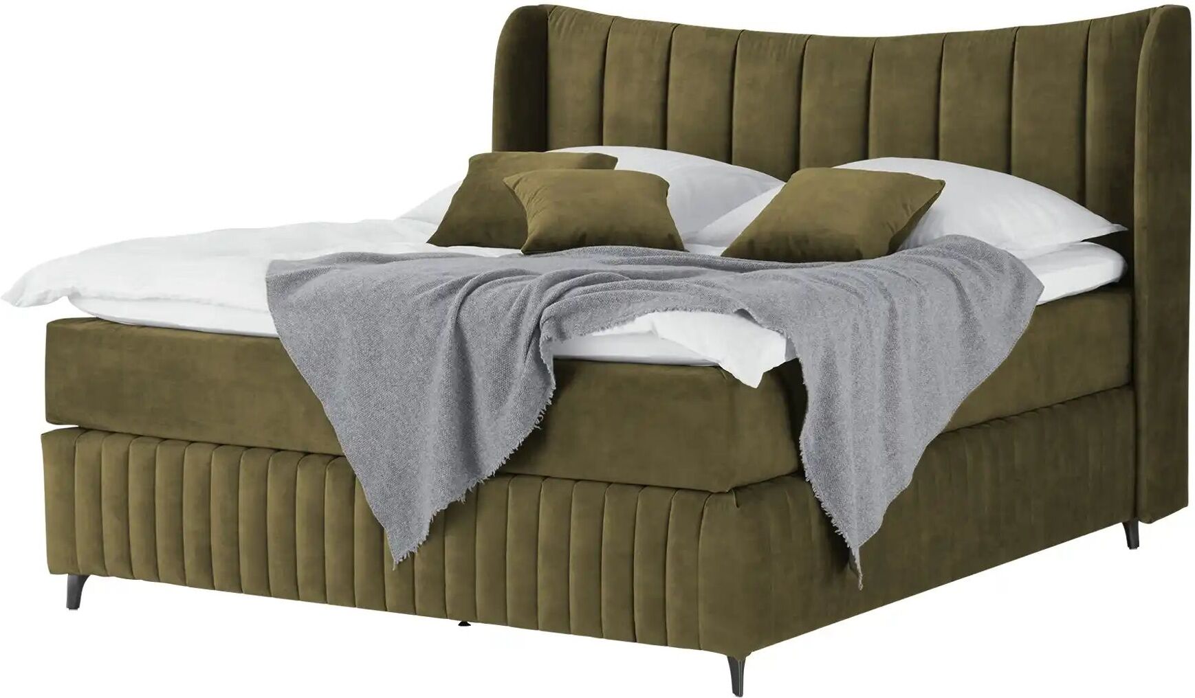 Kings and Queens Boxspringbett  Uldur ¦ grün ¦ Maße (cm): B: 214 H: 122