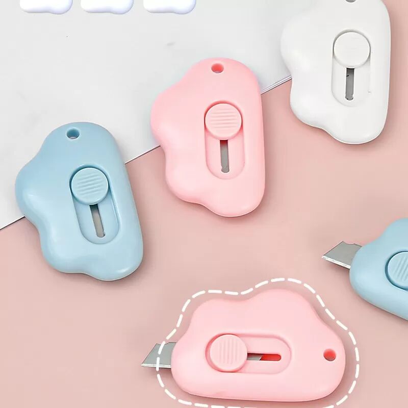 INF Couteau de déballage mini portable compatible avec étudiants pour ouvrir colis, enveloppes et découper papier, lame en ABS
