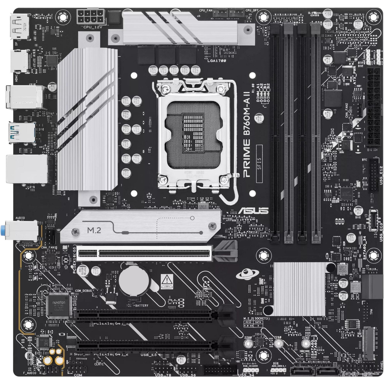 Asus PRIME B760M-A II-CSM moederbord voor LGA 1700 socket, mATX, DDR5, PCIe 5.0