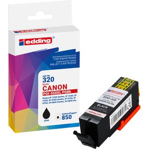 Edding kompatibel für Canon PGI-550PGBK XL,  Tinte EDD-320, 25ml, schwarz