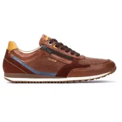 Pikolinos für Herren. M2A-6292C1 Braune Liverpool Leder Turnschuhe (46), Wohnung, Schnürsenkel, Reißverschluss, Lässig
