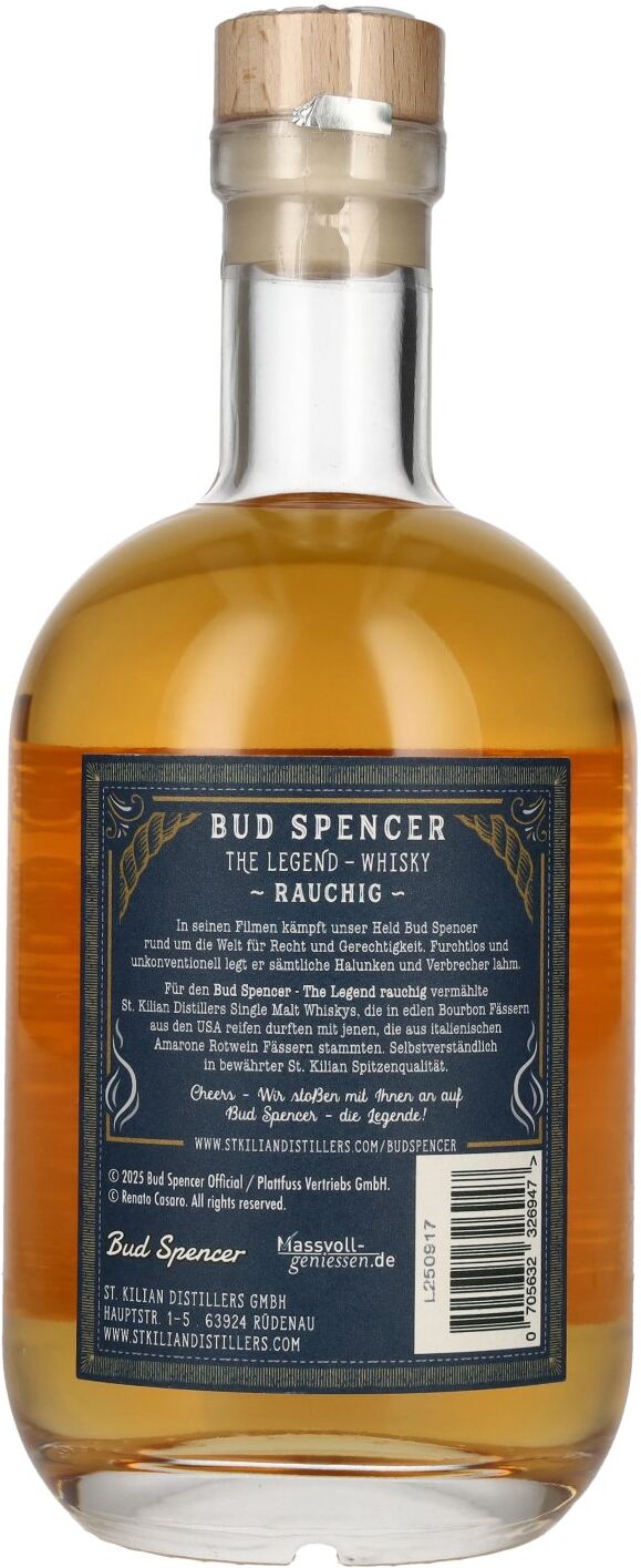 St. Kilian Bud Spencer THE LEGEND Single Malt RAUCHIG 49% Vol. 0,7l