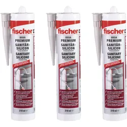 Fischer Sanitärsilicon DSSA 310 sanitärgrau (3 Stk.) - 573641
