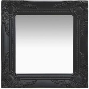 vidaXL Wandspiegel 320307, barock, quadratisch, schwarzer Rahmen, (B/H) 40 x 40cm