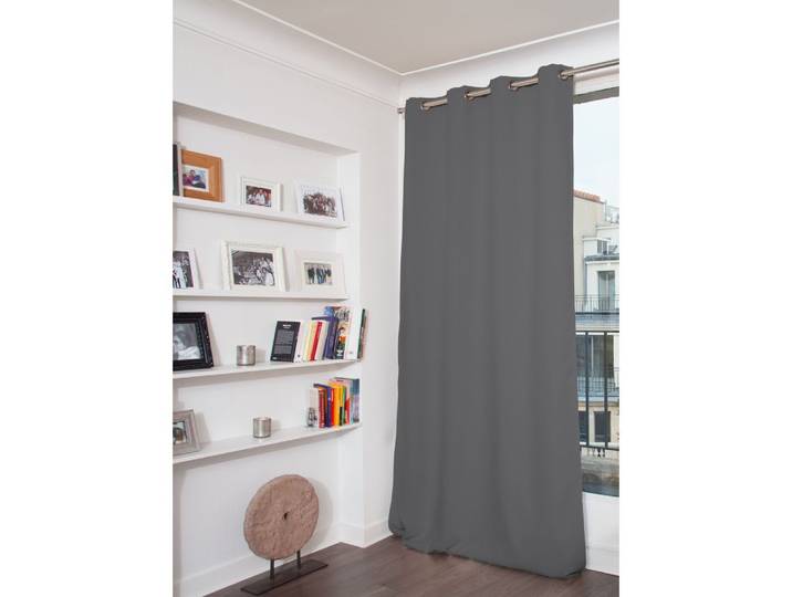 Rideau phonique velours oeillets gris mc09 130lx250h