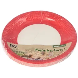 Papstar Teller Pappe rund rot D:23cm