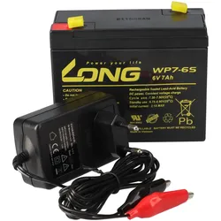 Kung Long WP7-6S Akku-Ladegerät-Set 6V 7Ah – passend für Notlicht, Alarm & Modellbau