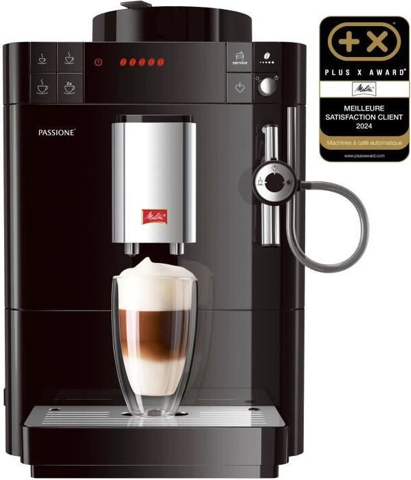 Melitta Passione volautomatische koffiemachine, zwart, met melkopschuimer en voorbereidingfunctie