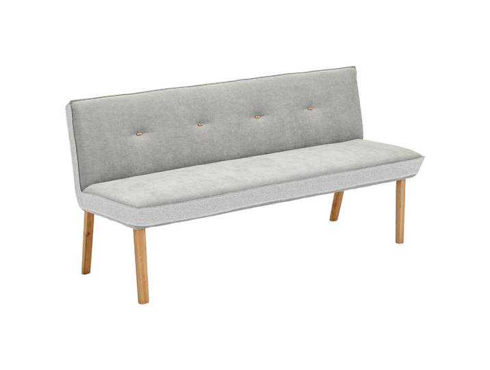 Linea Natura Sitzbank, Grau, Holz, Eiche, vollmassiv, 2-3-Sitzer, 157x88x63 cm, Esszimmer, Bänke, Sitzbänke