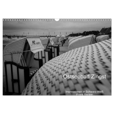 Ostseebad Zingst - Impressionen in Schwarz-Weiß (Wandkalender 2027 DIN A3 quer), CALVENDO Monatskalender
