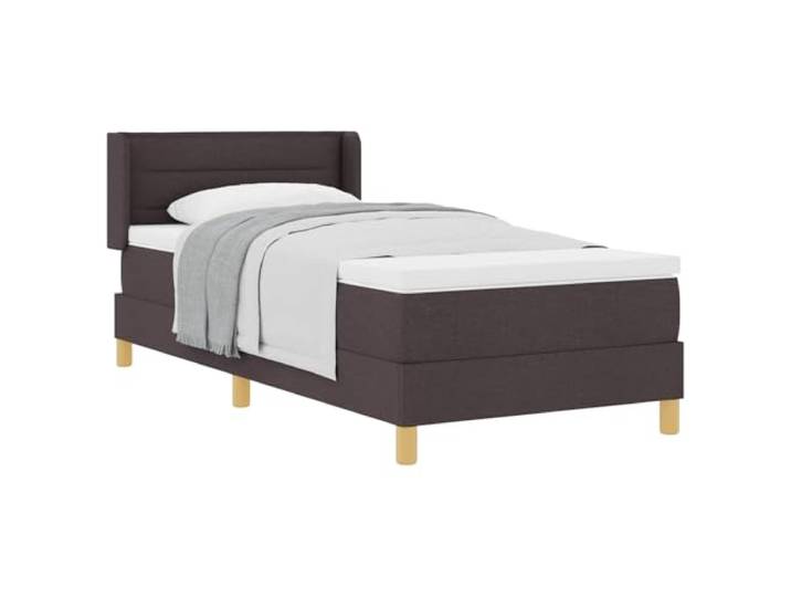 KKgypkn Boxspringbett Dunkelbraun Stoff 190 x 90 cm mit Matratze und manuell verstellbarem Kopfteil, stabiles Boxspringbett aus Holzwerkstoffen und Kiefernholz, modernes Design