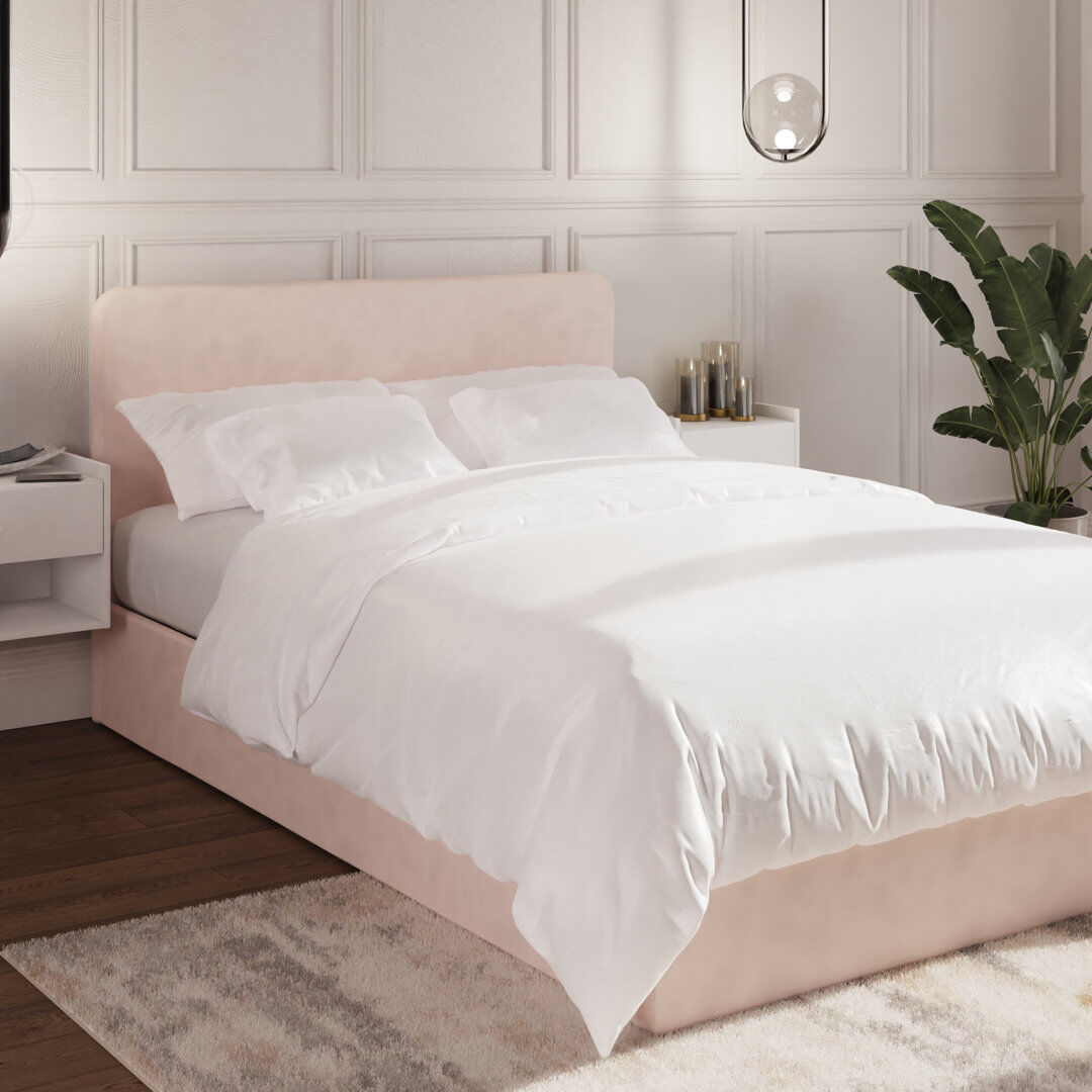 17 Stories Chiswick Lift Up Storage Ottoman Bed Soft Pink Small Double