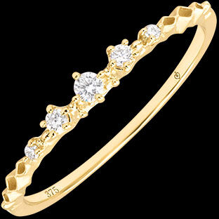 Edenly Elvine Ring â€“ 9-karÃ¤tiges Gelbgold und synthetische Diamanten