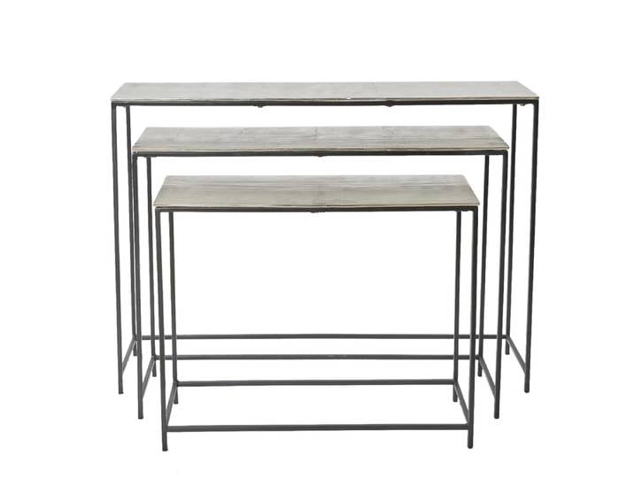 LC Home »Konsolentisch« 3er Set Sideboard silber 25x118x85cm