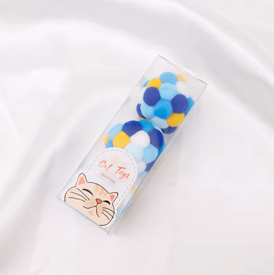 Inspire Curations Rainbow Plush Bell Catnip Ball Toy Set blue