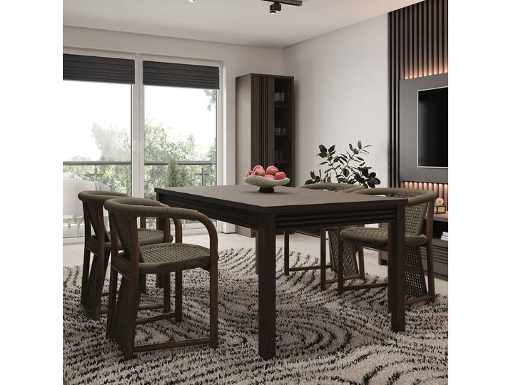 Table extensible 160 x 77 x 90cm Marron