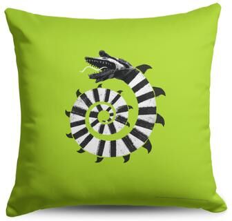 Warner Bros. Beetlejuice Mind The Sandworms Throw Pillow 18X18 Inches by THE NORTHWEST GROUP in Green (Size OS)