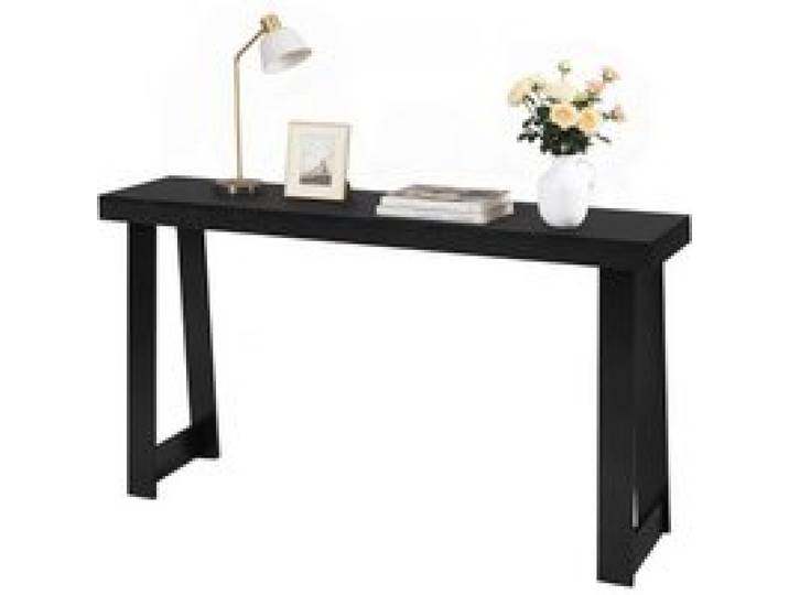 VEVOR Konsolentisch Eingangtisch hinter dem Sofa (140 x 30,5 x 81 cm / L x B x H), rechteckiger Beistelltisch aus MMehrschichtplatte für Flur Schlafzimmer Wohnzimmer Foyer, Flurtisch Schwarz modern