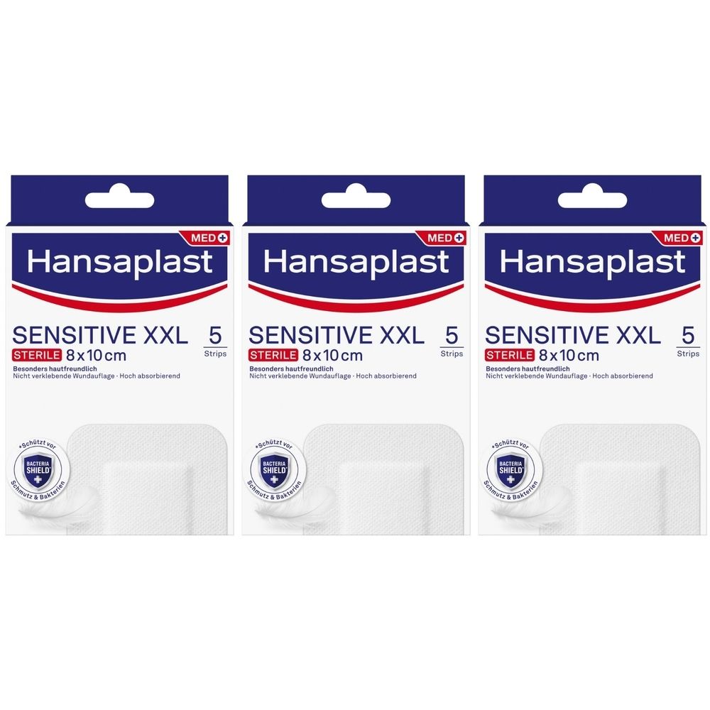 Hansaplast Sensitive Wundverband steril 8x10 cm 3x 3x5 St Pflaster