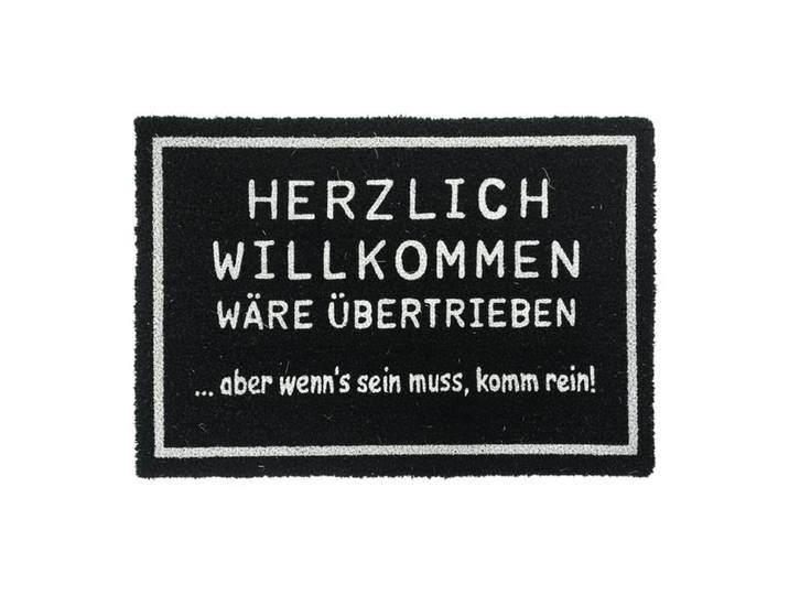 Relaxdays Kokos Fußmatte mit Spruch 60x40 cm
