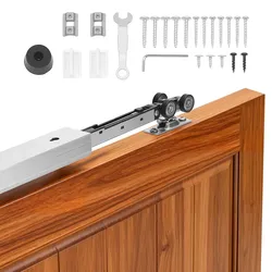 VEVOR Schiebetürbeschlag-Set 1135 mm, Schiebetürschiene mit Soft-Close für Sanftes & Leises Gleiten, Schiebetürsystem für Einzeltüren (25–45 mm Dicke / 610 mm Breite), Aluminiumlegierung