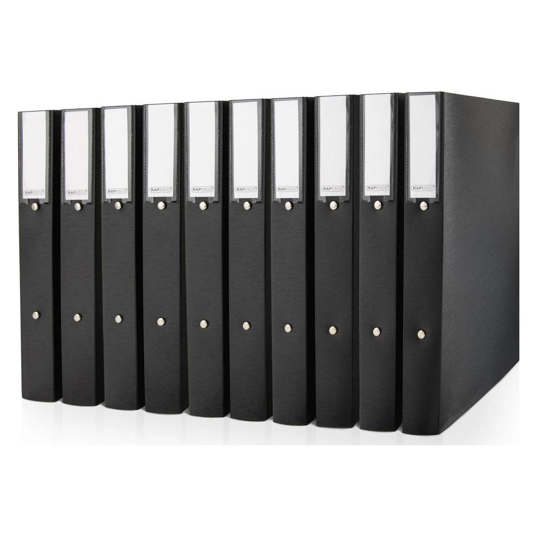 Rapesco ECO Ringbuch 2-Ringe schwarz 3,8 cm DIN A4, 10 St. (A4, 38 mm, 10 Stk.) (1827)