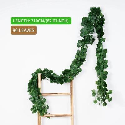 Uplift Picks Artificial Ivy Hanging Vine Garland Green Leaf Wall Decor For Home 09