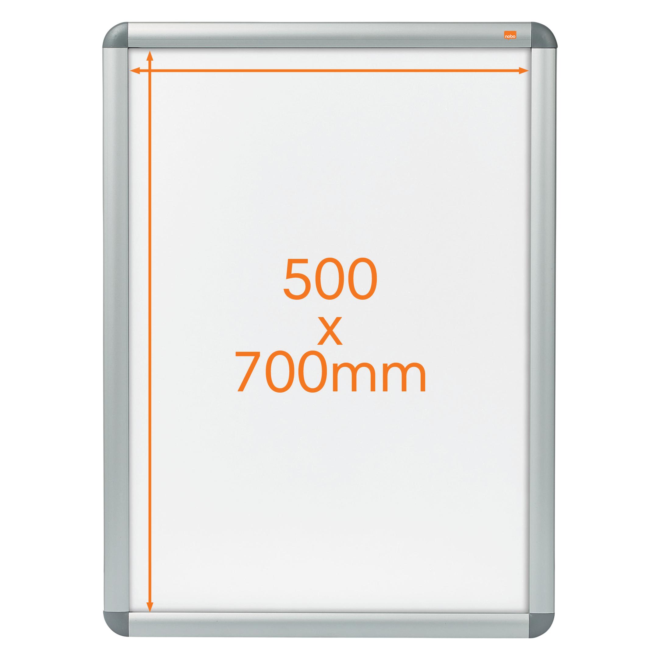 Kensington NOBO Plakatrahmen 500 x 700 mm, inklusive Befestigungsset 32 mm silber eloxierter Aluminium-Rahmen (A2) (1902210)