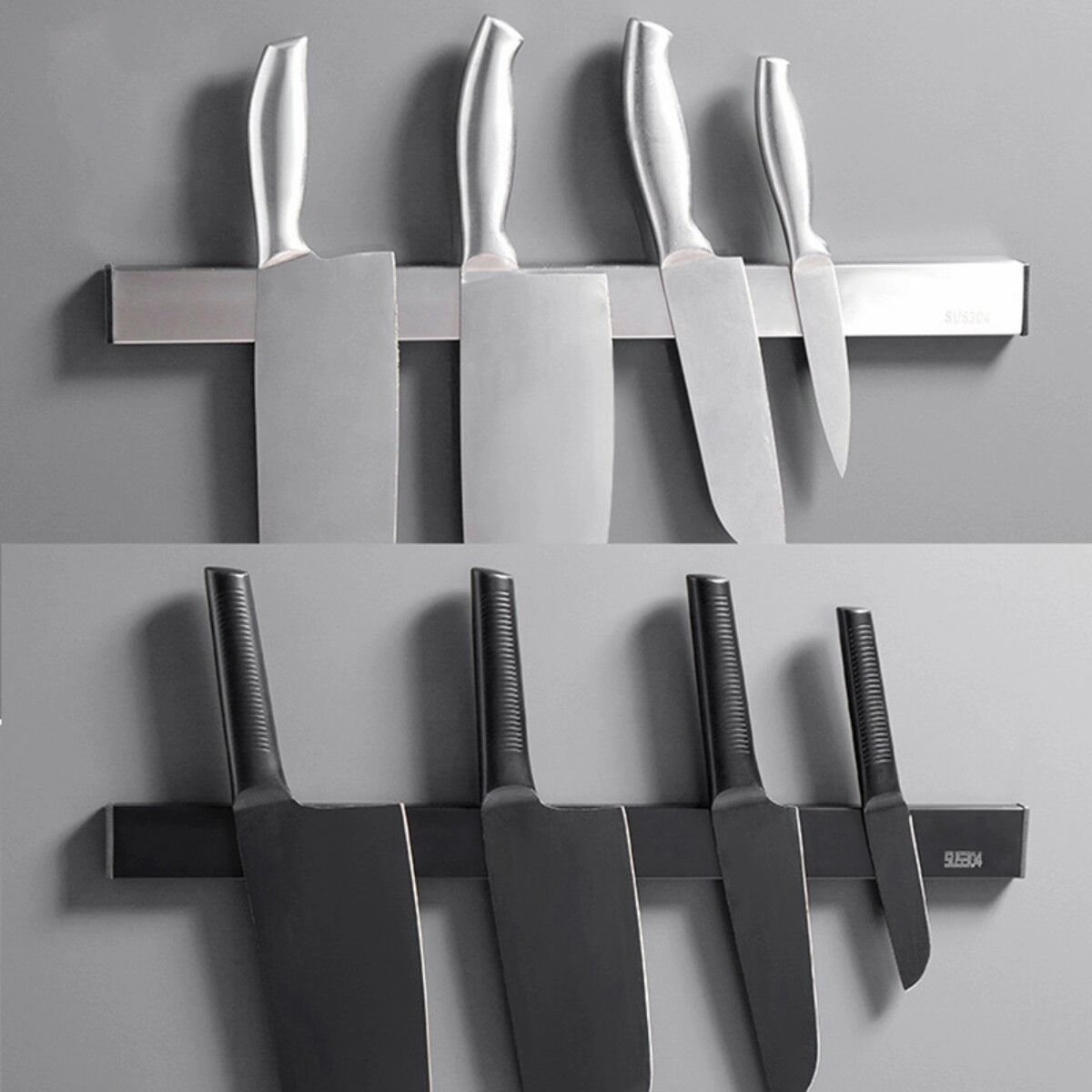 INF Magnetischer Messerhalter 304 Edelstahl 50cm, ohne Bohren Wandmontage, versiegelte Sicherheitsenden, hohe Tragfähigkeit
