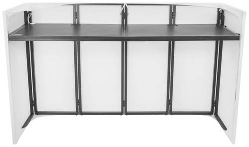 Omnitronic Large Mobile DJ Stand Mobiler DJ-Tisch Aluminium, Textil