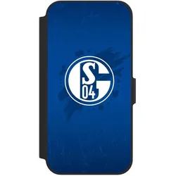 Nivocase Klapphülle für Apple iPhone 12 Handyhülle aus Kunst Leder NIVOflip schwarz Bundesliga FC Schalke (Apple iPhone 12), Smartphone Hülle, Schwarz