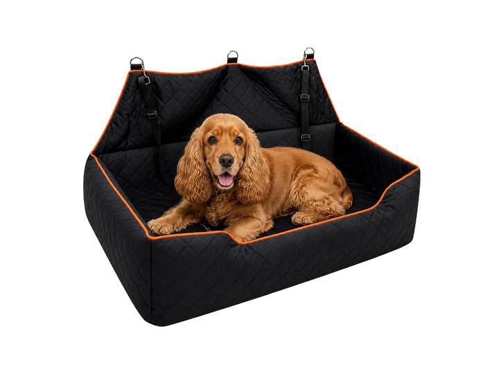 Relaxdays Siège Auto Pour Chien Xxl\, Coffre/banquette\, Jusqu'à 60 Kg\, 20x110x50 Cm\, Noir