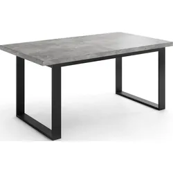 ESSTISCH Valentino rechteckig ausziehbar, Grauer Beton 160/200/80/75 cm