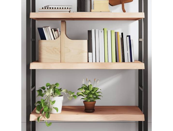 vidaXL Wandregal 100x60x(2-6) cm Massivholz Eiche Unbehandelt