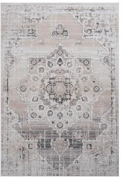 Klair Living PAYAS Collection Cream / Beige / Medallion Non-Shedding Area Rug