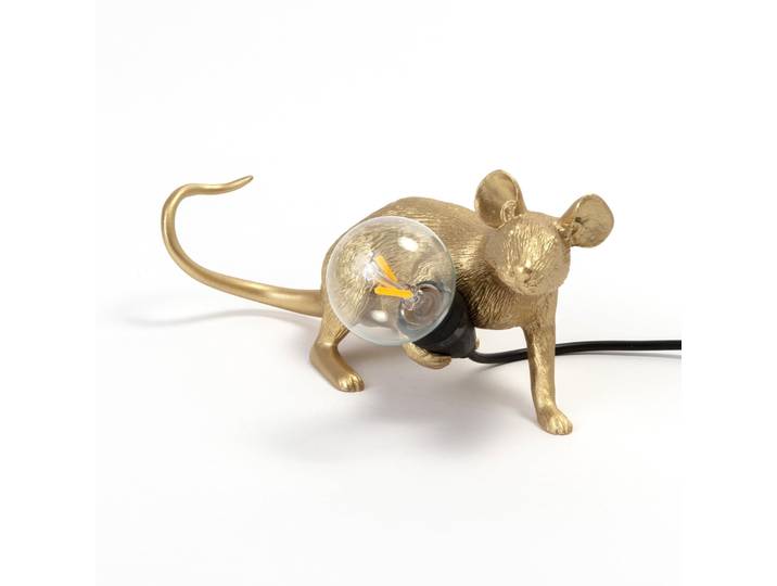 Mouse Lamp Lop Lying Down Lampe de Table Or - Seletti Mouse Lamp Valentine - Salon / séjour - Design - Plastique