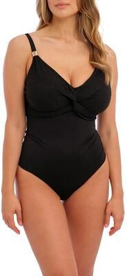 OTTAWA UW TWIST FRONT SWIMSUIT WITH ADJUSTABLE LEG by Fantasie Swim in Black (Size 42 DDD)
