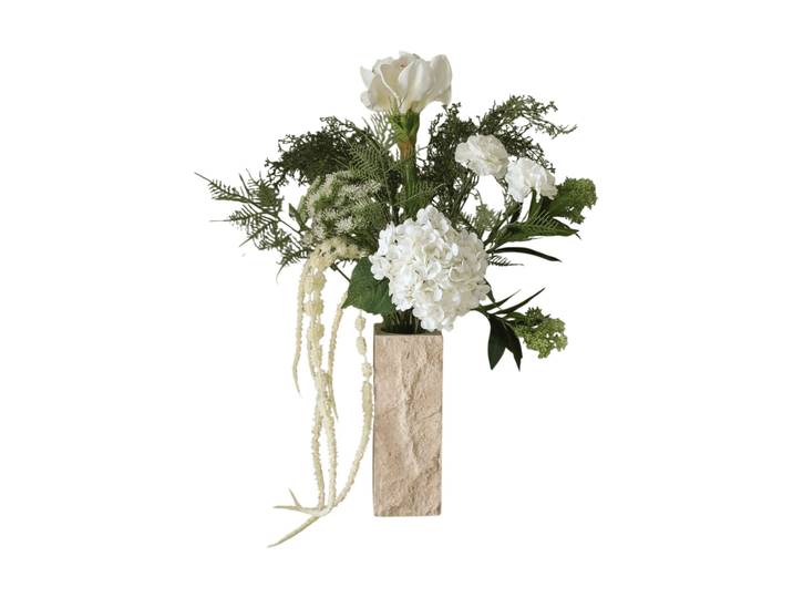 Botané Bouquet artificiel Frosted Garden Amaryllis, hortensia, œillets, amarante, 90 cm