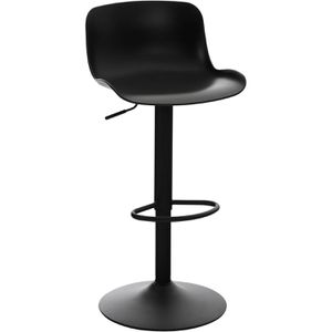 CLP Barhocker Almada 309287, drehbar mit Lehne, 57-78cm Sitzhöhe, Kunststoff, schwarz