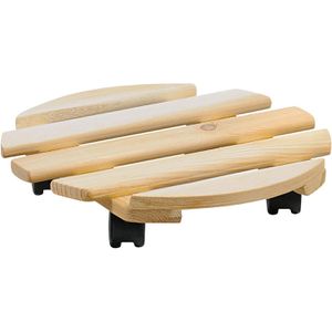 Kesper Pflanzenroller 69104, für innen, aus Kiefernholz, natur, Ø 35 cm, bis 100 kg