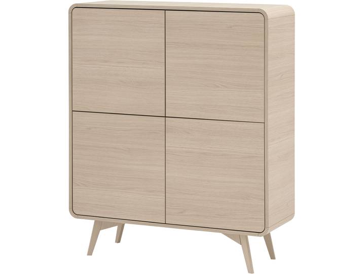 Highboard HOME AFFAIRE Torsby, moderner Schrank, Stauraumelement in Eiche Natur, 108 cm breit , beige (eiche natur), B:108cm H:130cm T:39cm, Sideboards, Highboard, abgerundete Ecken, ausreichend Stauraum, vielseitig einsetzbar